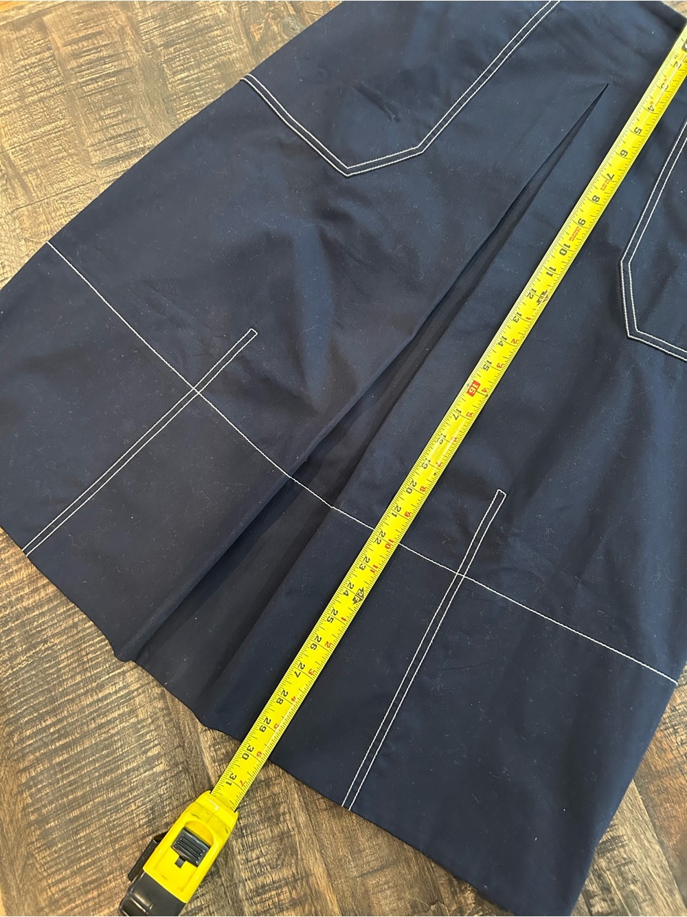 Banana Republic Navy Barrel Midi Skirt Size 8 RT$130 - Picture 4 of 7